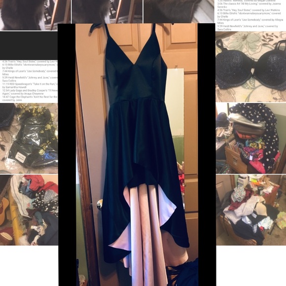 NWTs Black Dramatic High Low Prom Dress - Picture 9 of 11